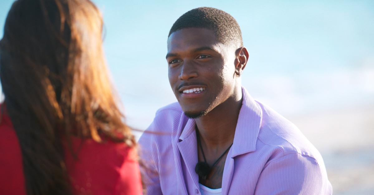 Demari biting his lip while looking at Valentina during their date in Season 6 of ‘Too Hot to Handle.’