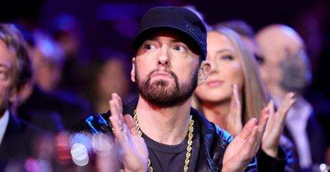 nductee Eminem attends the 37th Annual Rock & Roll Hall of Fame Induction Ceremony at Microsoft Theater