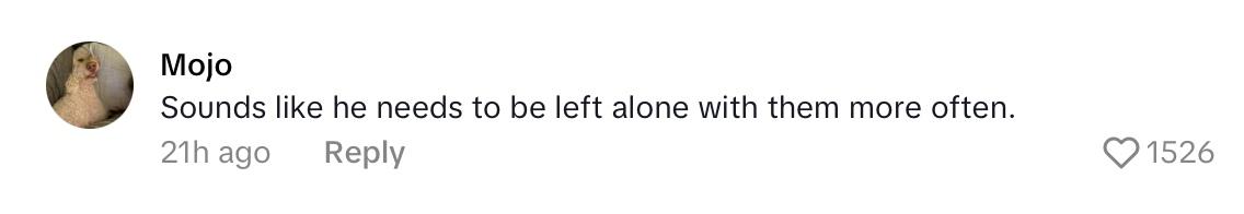 Comment on viral video of SAHM explaining her husband couldn't handle the kids while she went to book club.
