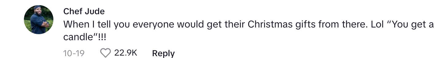 A commenter saying he would use the finds as Christmas gifts