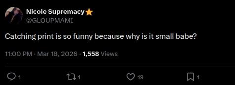 An X post about catching print.