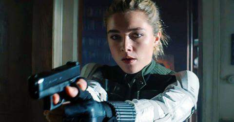 Yelena about to shoot someone in 'Black Widow'.