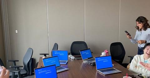 The blue screen of death on a lot of computers right now.