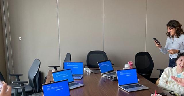 The blue screen of death on a lot of computers right now.