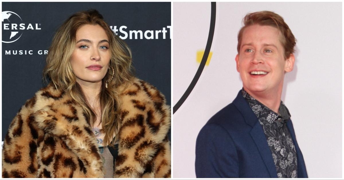 Paris Jackson poses attends Universal Music Group's 2024 GRAMMY Award's after party; Macaulay Culkin attends the 2018 American Music Awards.