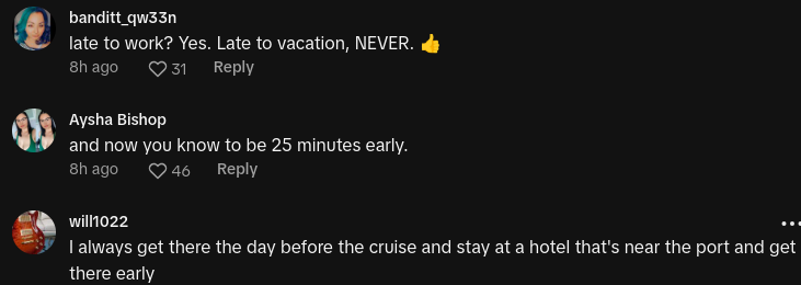 late cruise passengers