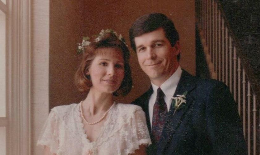 Roy and Kristin on their wedding day