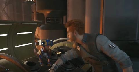 BD-1 and Cal getting a stim canister in 'Jedi: Survivor'