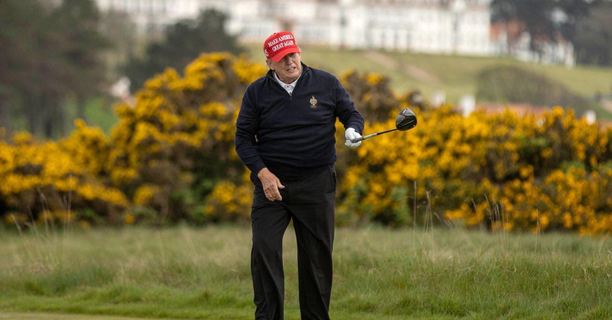 President Trump golfing at Aberdeen in 2023. 