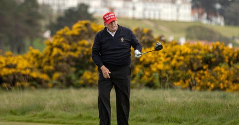 President Trump golfing at Aberdeen in 2023.