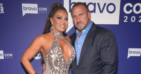 (l-r): Dolores Catania and Frank Catania embracing at BravoCon 2022