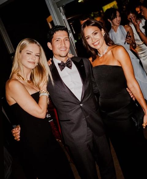 Danny Ramirez and Jessica Alba at the 2025 Baby2Baby gala event.