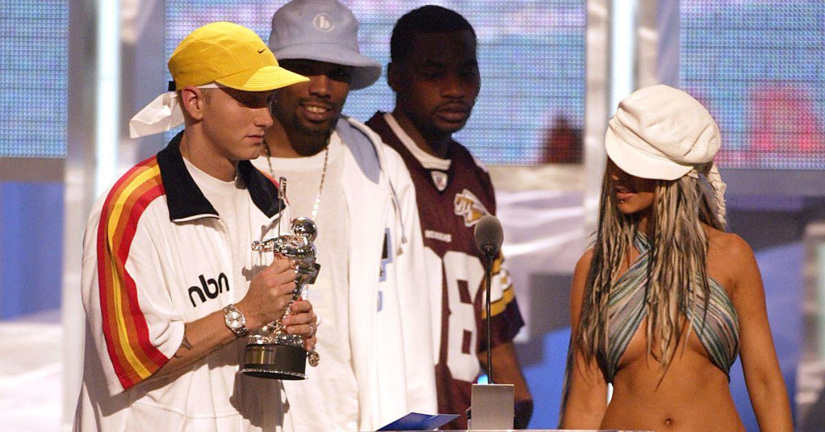 Eminem and Christina Aguilera at the MTV Video Music Awards.