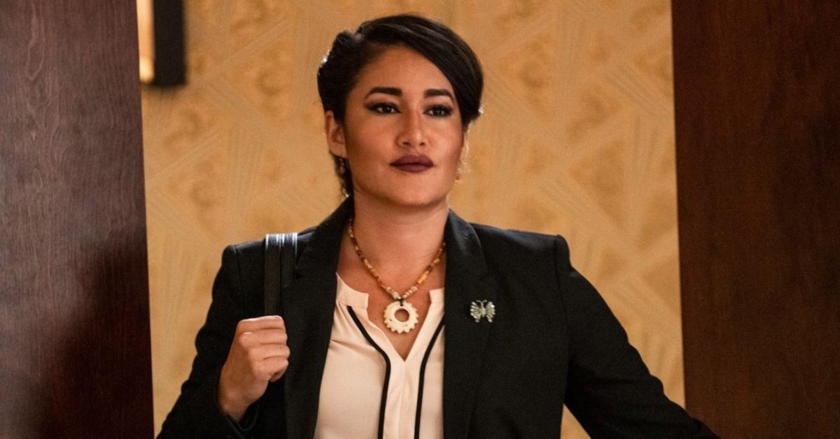 Q'orianka Kilcher as Angela Blue Thunder in 'Yellowstone.'