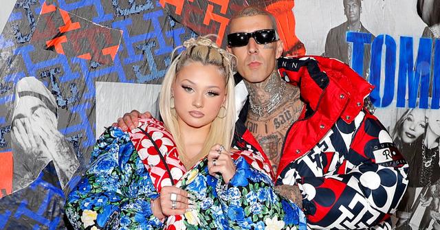 Alabama Barker and Travis Barker at the Tommy Factory New York Fall 2022 at Skyline Drive-In.