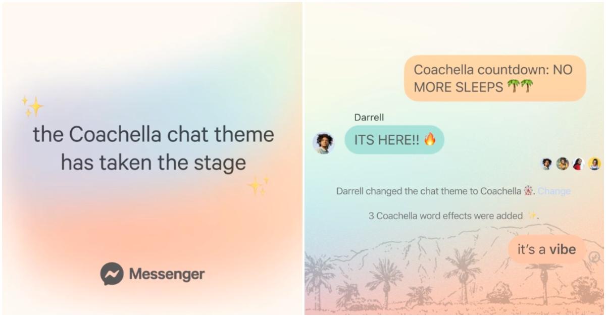 Coachella chat theme on Messenger