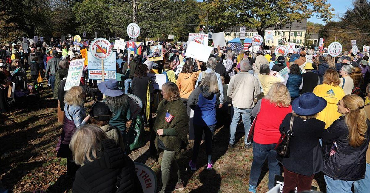 A No Kings protest in Cocord, Mass.