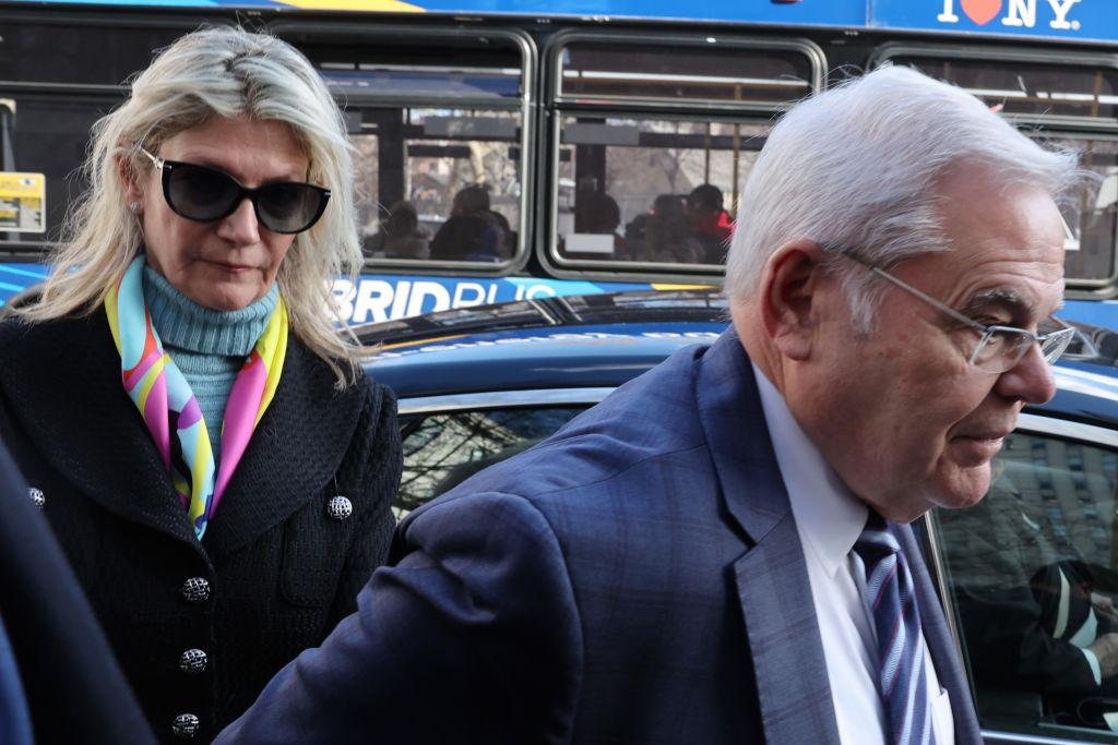 Nadine and Bob Menendez arriving at court in March