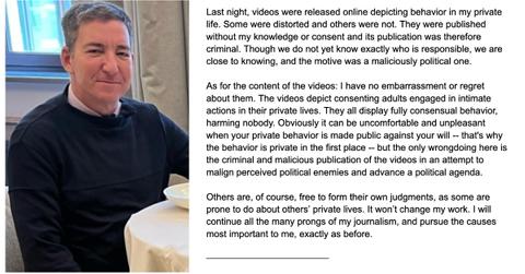 Glenn Greenwald's statement about leaked videos