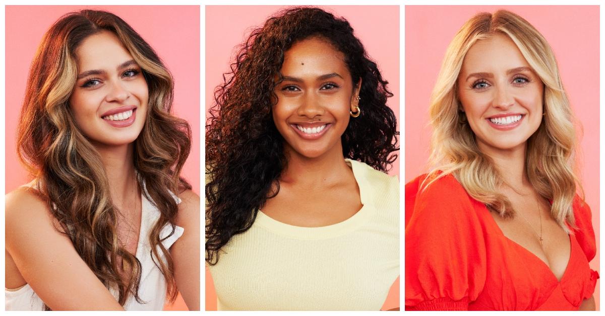 In their official cast photos for Season 28 of 'The Bachelor,' Kelsey Anderson, Rachel Nance, and Daisy Kent beam with smiles as they pose for the camera.