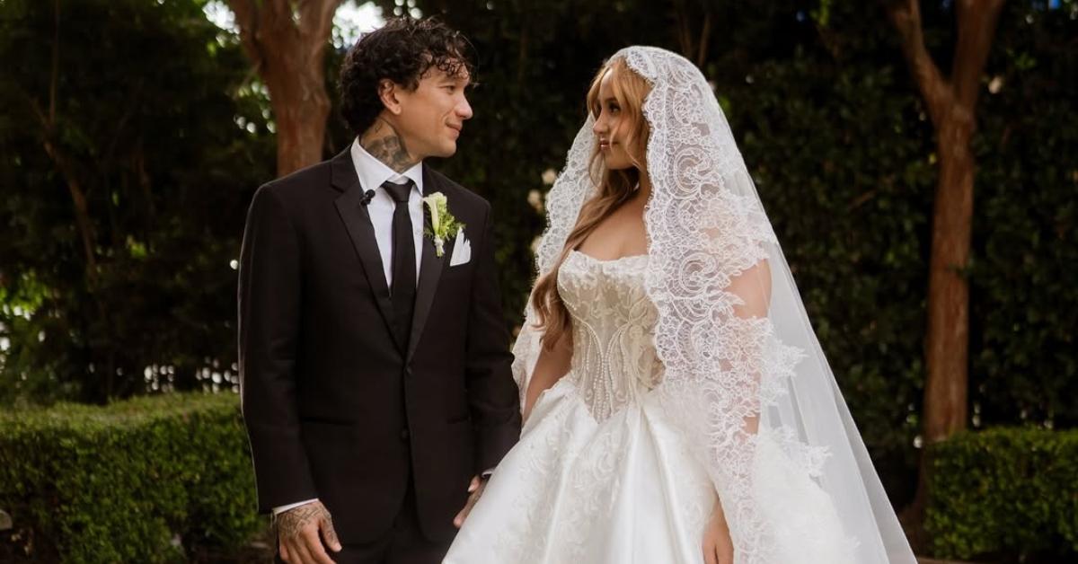 (l-r): Catherine Paiz's new husband, Igor Ten, and Catherine Paiz at their wedding