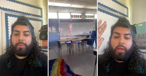 A viral video of a teacher explaining why he's quitting on his first day.