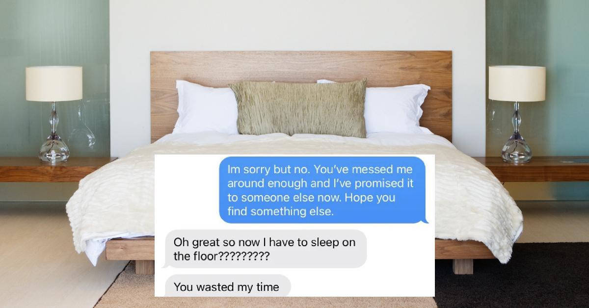 Woman Lists Bed for Free on Internet, Gets Unhinged Texts When She Refuses to Deliver to Stranger