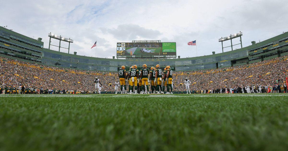 The Green Bay Packers during a game against the New Orleans Saints.