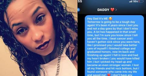 Woman's message after texting her dad after he died.