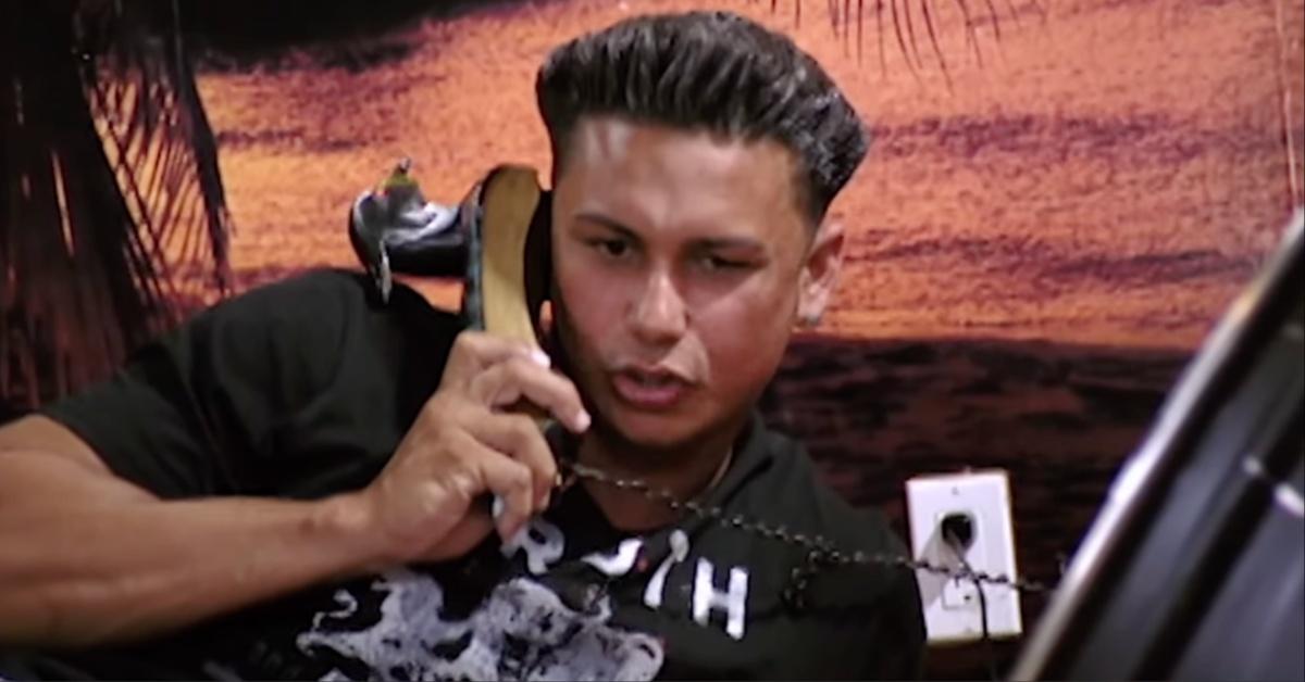 Paul “DJ Pauly D” DelVecchio talks on the duck phone on "Jersey Shore."