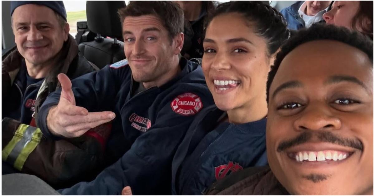Selfie of Chicago Fire cast members on Instagram