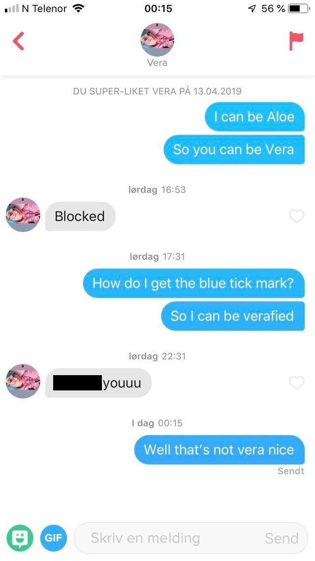 Does double check mark mean it's been read? Or would it say read? : r/Tinder