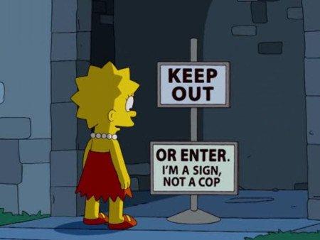 simpsons signs