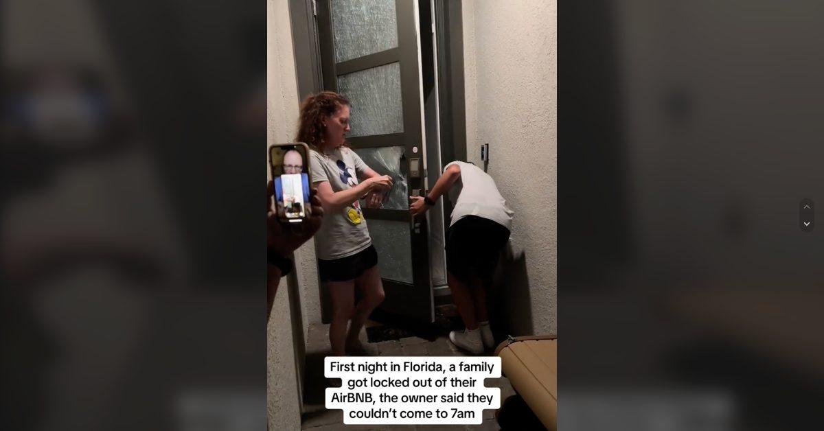 The guests successfully break the Airbnb door