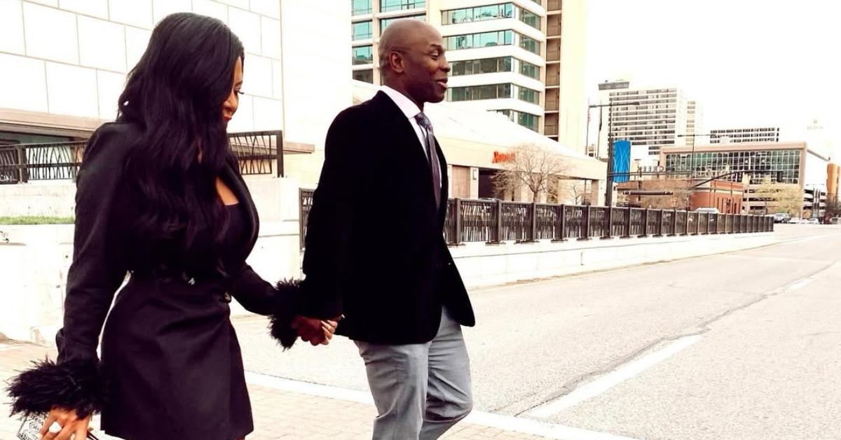 Jen Shah with her husband holding hands.