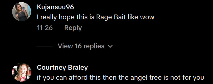 angel tree ungrateful