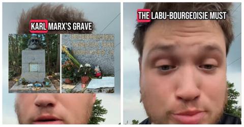 Someone Put a Labubu on Karl Marx's Grave