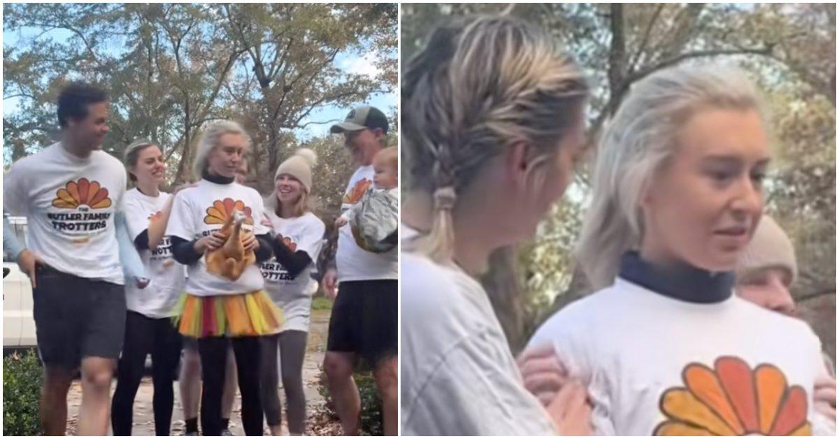 The Butler Turkey Trot prank playing out.