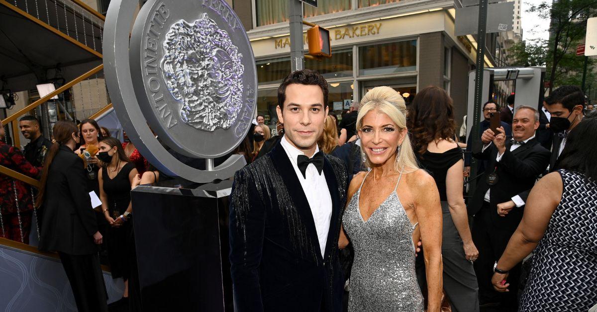 (l-r): Skylar Astin and his mother, Meryl Lipstein, attending an event together.