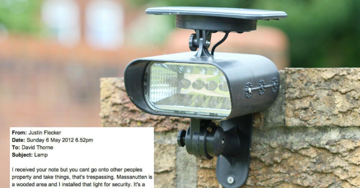Man Trolls Neighbor By Stealing His Flood Light And Starts Epic