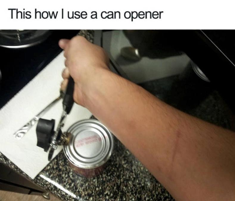 can opener left handed