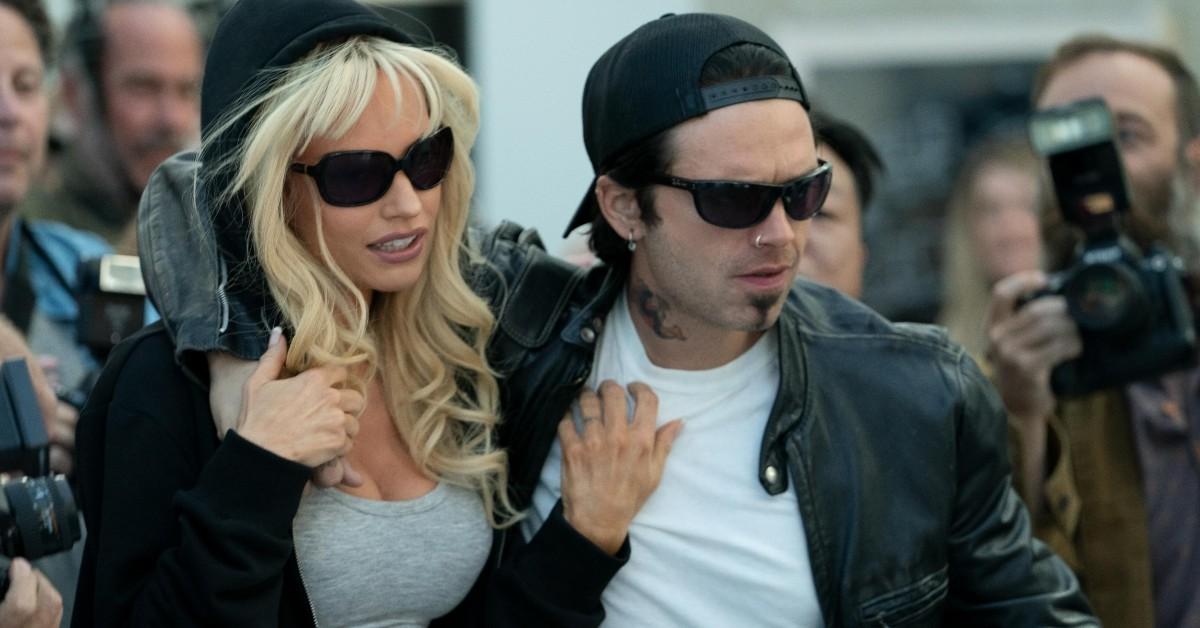 Lily James and Sebastian Stan as Pamela Anderson and Tommy Lee 