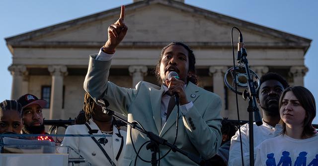 Justin Jones speaks at the Tennessee State Capitol