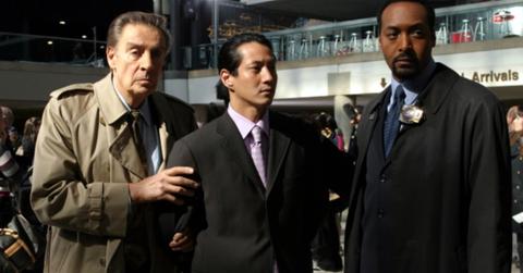 Police officers at the crime scene on 'Law & Order'.