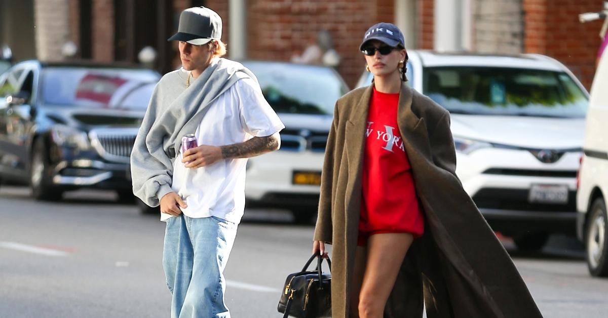 Justin Bieber and Hailey Bieber are seen on December 14, 2023 in Los Angeles, California. (Photo by Bellocqimages/Bauer-Griffin/GC Images)