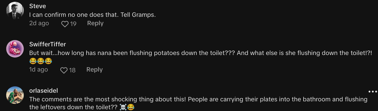 potato flushed down toilet