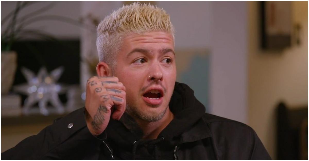 Travis Mills reacting to a guest on 'Help! I'm in a Secret Relationship.