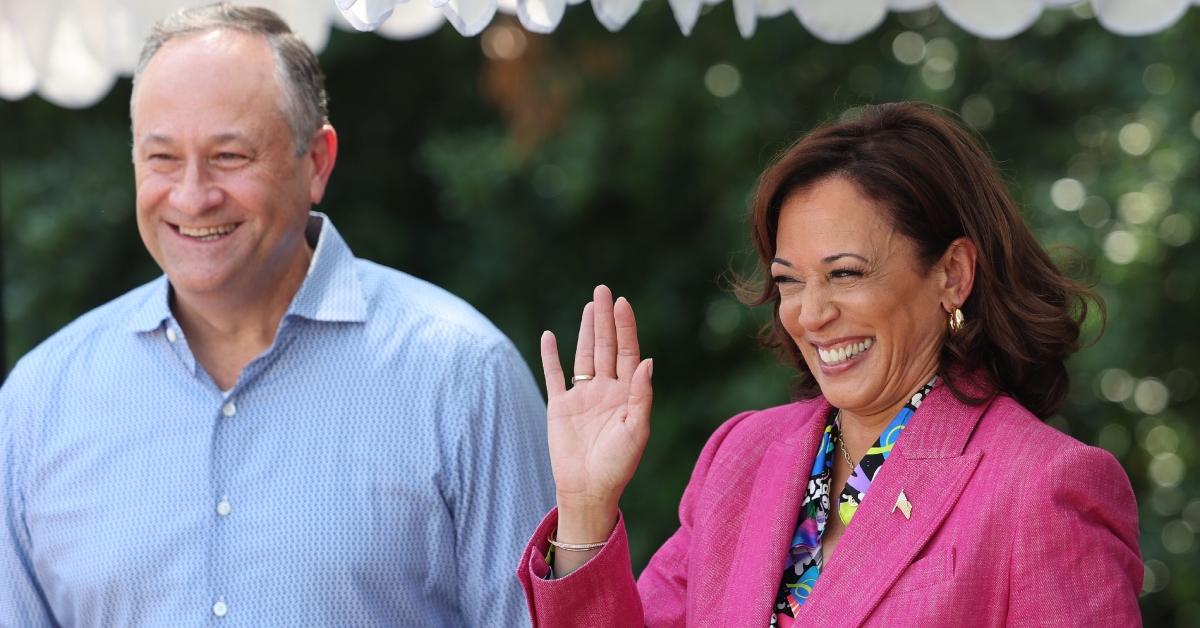 U.S. Vice President Kamala Harris and her husband Doug Emhoff host an event