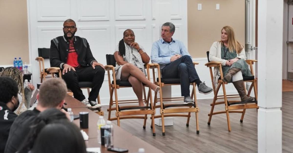 Steve Mensch (second from far right) working alongside Tyler Perry.