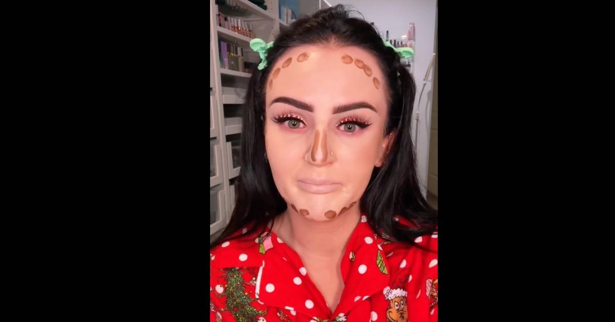 Mikayla Nogueira gets emotional in a Christmas TikTok video.